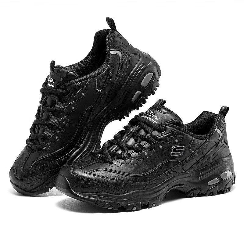 斯凯奇(Skechers)女款经典熊猫鞋低帮舒适运动鞋轻便厚底增高老爹鞋 11931-BBK 11931/BBK 37