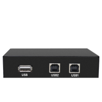 晶华 USB打印机共享器2口 USB自动切换器 二进一出 两台电脑共用打印机USB设备共享USB接口配2条USB数据线