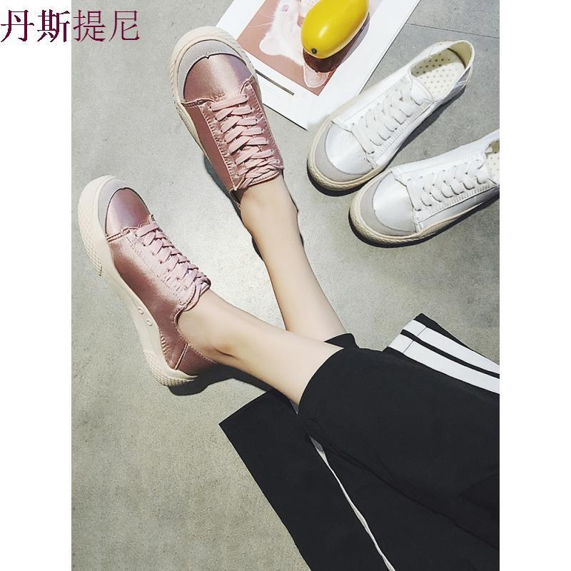 小白鞋女2018秋新款学生帆布鞋韩版ulzzang原宿街拍百搭板鞋港风