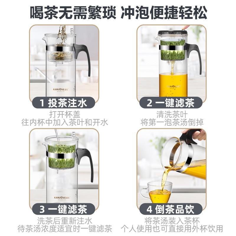 金灶(KAMJOVE) TP-859A 飘逸杯 泡茶壶 玻璃茶具 (计价单位:套) 透明高清大图