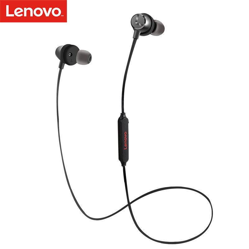 联想(Lenovo)蓝牙耳机 X1运动挂脖 黑色 IPX5级防水汗 入耳式蓝牙5.0耳塞 隔音降噪环绕立体声好音质