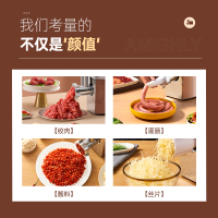 金正(NiNTAUS)绞肉机 大功率多功能家用电动碎肉搅肉机 灌肠机料理机研磨机 玫瑰金 JZM-JR505