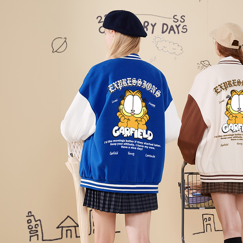 加菲猫联名唐狮春秋季棒球服外套女201OcgLg XL A款/常规款/克莱因蓝