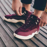 AIR Jordan12 乔12【美国直邮正品】Bordeaux AJ12乔丹波尔多酒红本色灰麂皮金扣篮球鞋