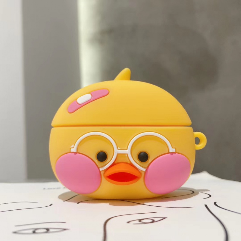 高铭宣 立体玻尿酸鸭AirPods pro保护套1/2代带防丢绳iph Airpods1/2代代大头玻尿酸鸭+搞怪夸张鸭