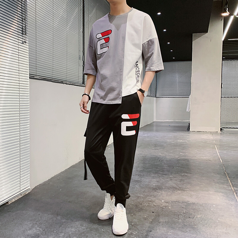 梵克公牛夏季男装套装2020新款青春流行搭配一套帅气短袖衣服TZ151-P60