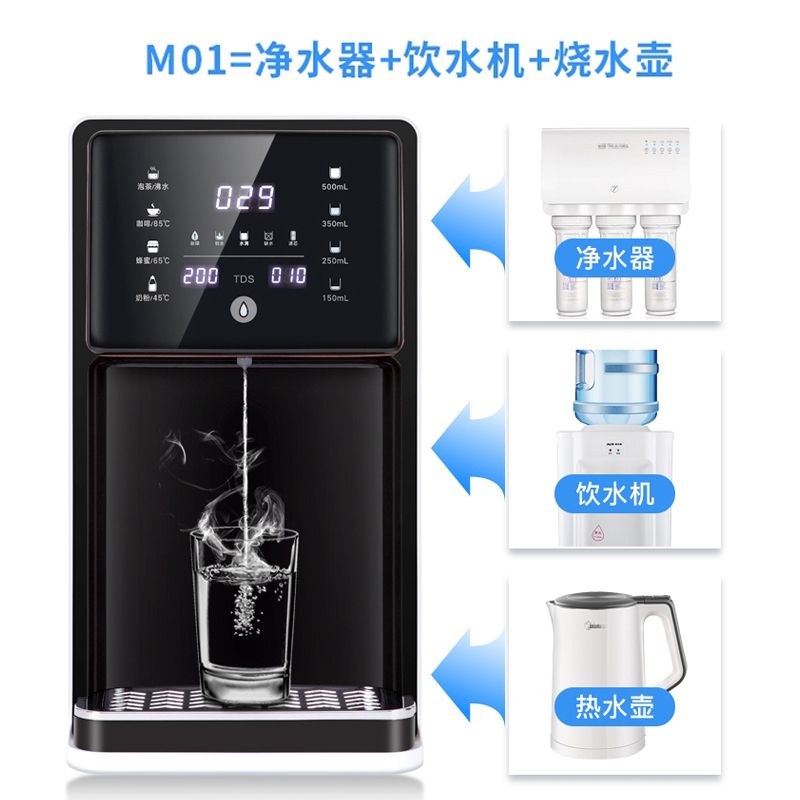 希力桌面净水器M01净饮一体机 母婴直饮台面净水器 四档调温免安装直饮水机RO反渗透即热直饮机
