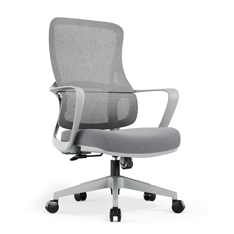 初嘉CJ-7157办公椅转椅电脑椅网布学习椅中背职员椅 灰框