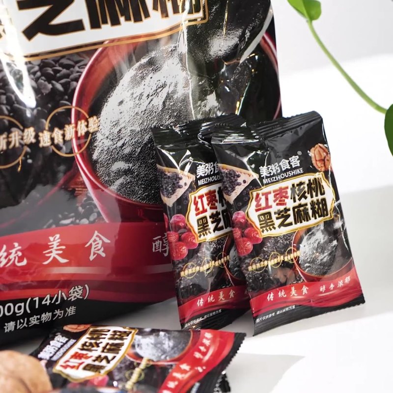 美粥食客 红枣黑芝麻糊核桃粉500g*2袋装高清大图