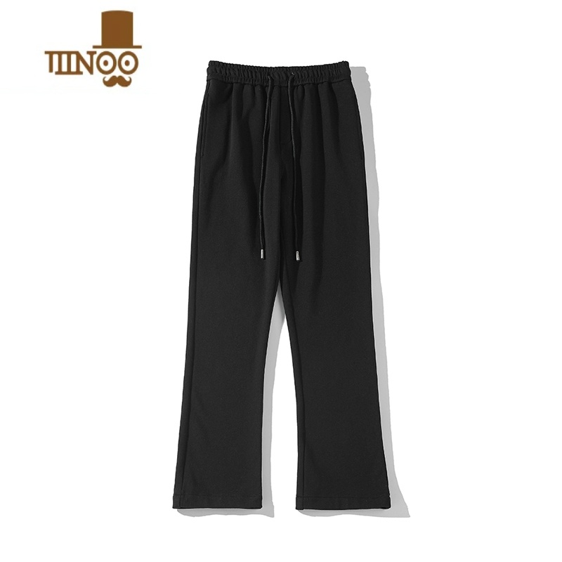 YANXU黑色美式vibe高街卫裤男秋季直筒窄版小众设计感显瘦X裤N版高清大图