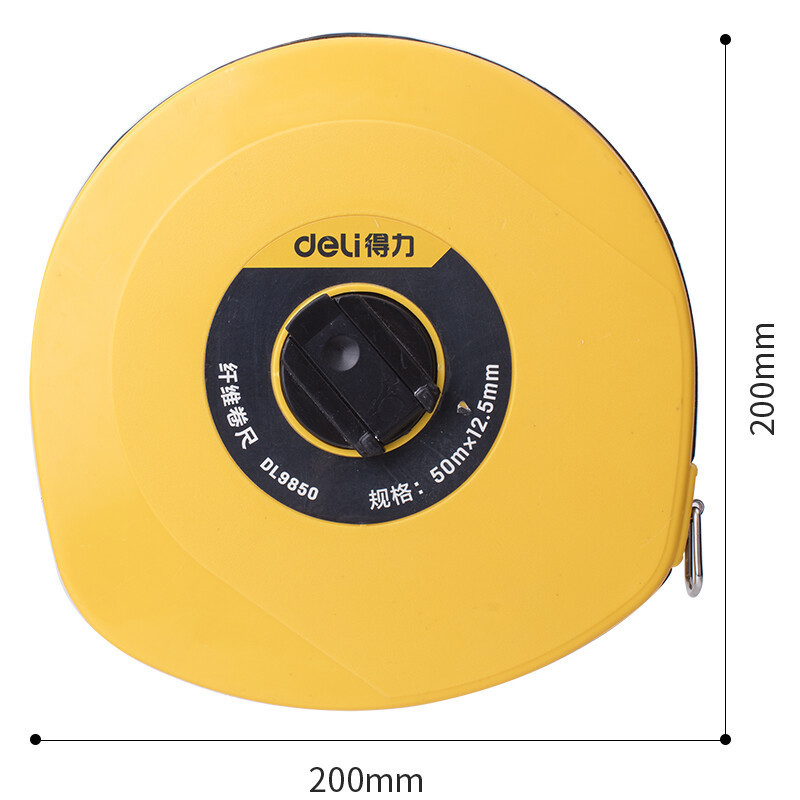 得力(deli)DL9850 皮卷尺纤维(黄)50mX12.5mm高清大图
