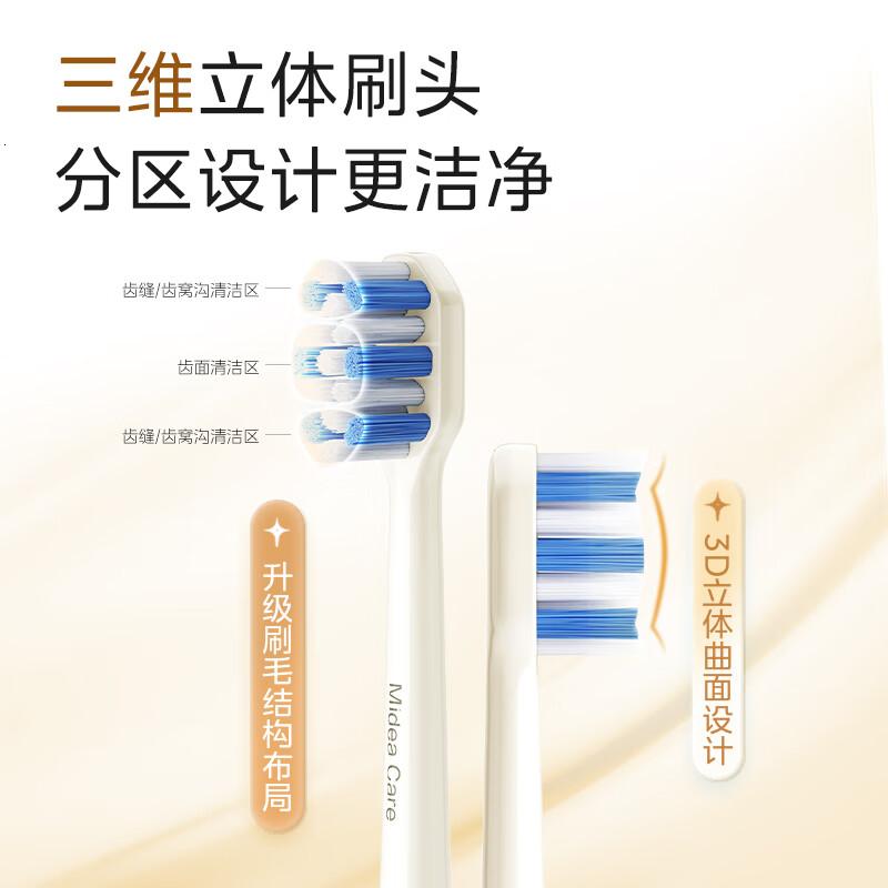 美的(Midea)电动牙刷家用成人充电声波全自动软毛柔和刷头长续航磁悬浮马达180天使用续航高清大图