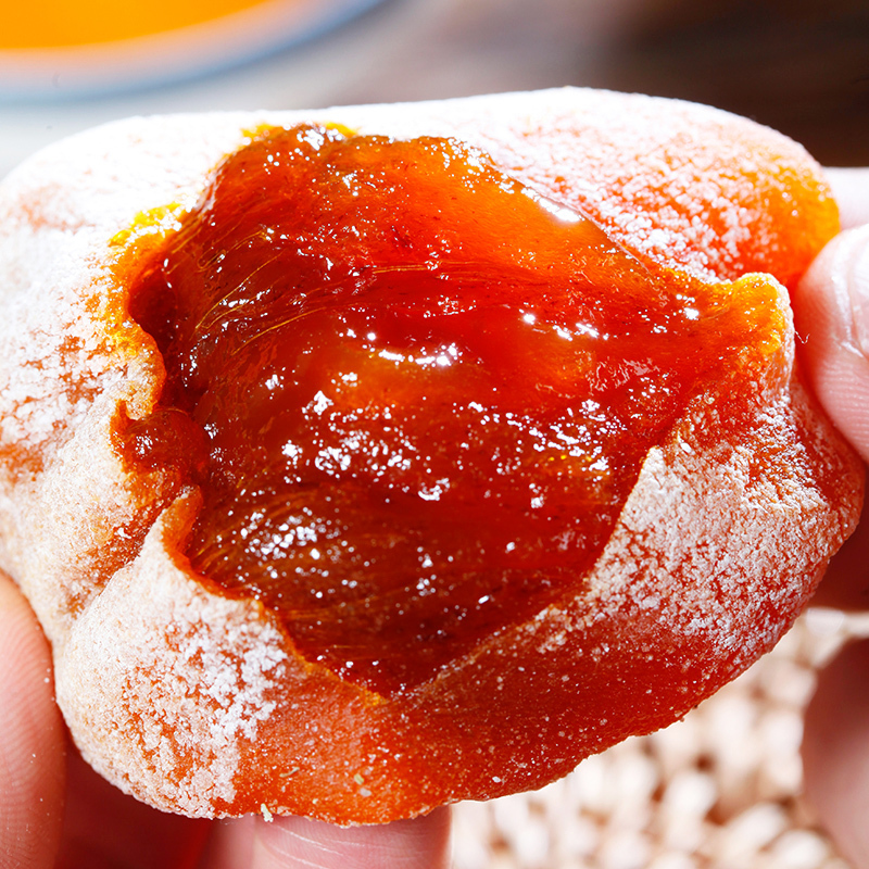 柿柿红富平柿饼柿公主手提袋500g*2盒礼盒装独立包装流心霜降吊柿饼子农家自制富平柿饼官方正品高清大图