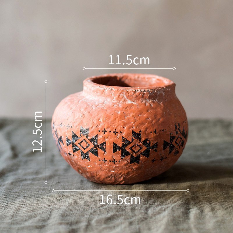 家柏饰(CORATED)印象摩洛哥 红陶花盆花器 非洲元素装饰器皿摆件杂货花园 印象摩洛哥B底部已打孔 大高清大图