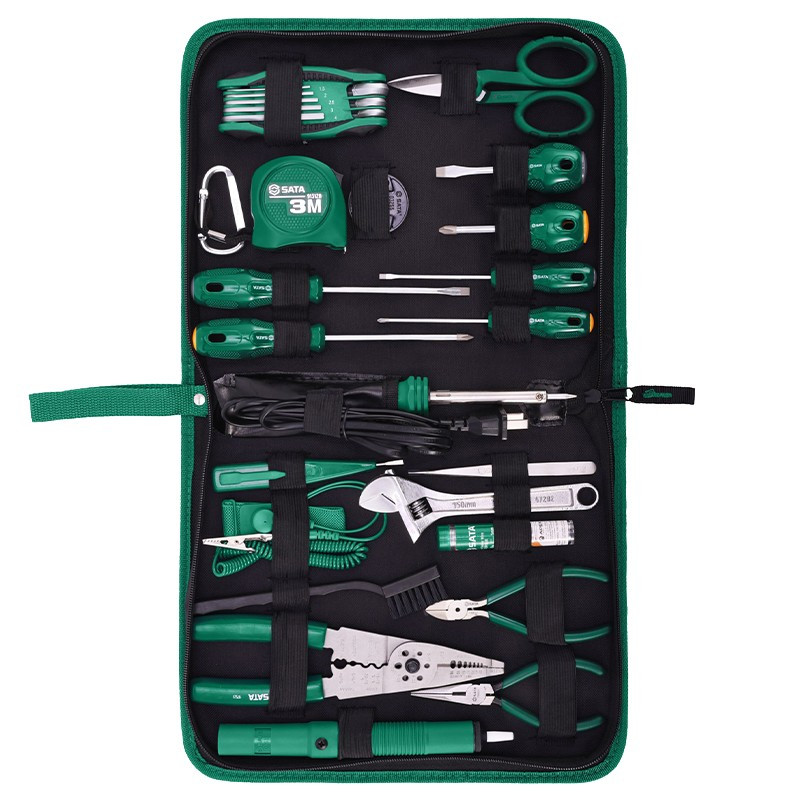世达(SATA)03760五金工具多功能电子电工家用物业维修工具箱套装包组合28件