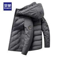 罗蒙(ROMON)男士短款羽绒服2020冬季新款中青年连帽羽绒服防寒保暖外套男