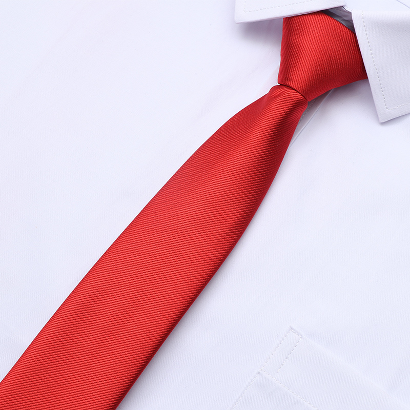 盛世尼曼红领带结婚新郎婚礼男伴郎正装男士西装小酒红色免打结拉链式