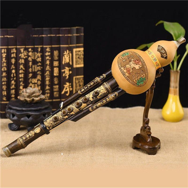天然紫竹双音七孔葫芦丝不可拆卸 雕龙葫芦丝学习型演奏型 葫芦丝 C调+赠品