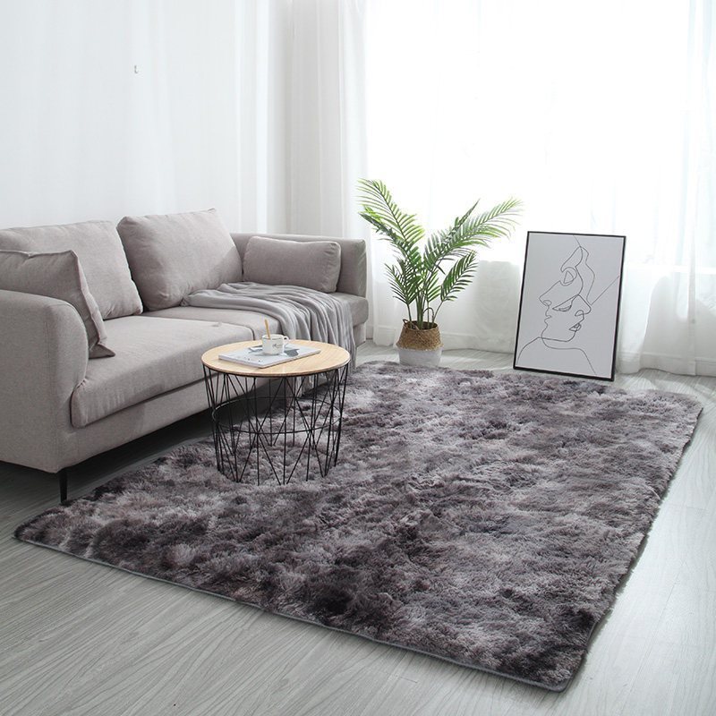 美帮汇北欧ins客厅茶几地毯卧室满铺网红扎染床边长毛毯可定制