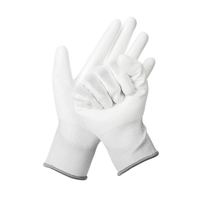 sicuro白色pu涂层劳保手套防静电手套zahps003