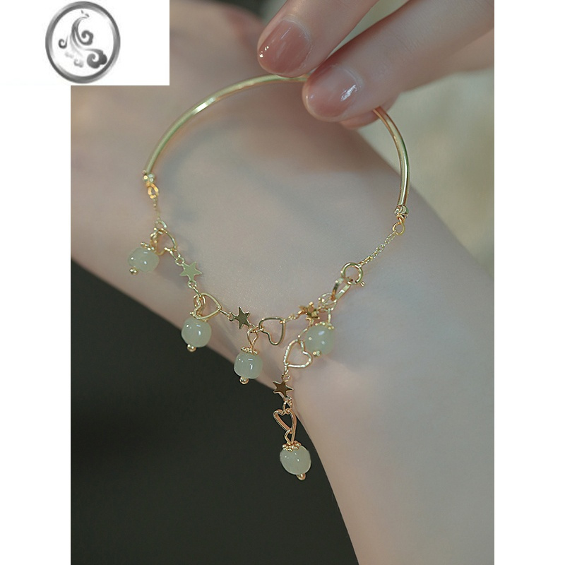 jimi星星流苏和田玉手链女高级设计感ins小众仙气复古风手镯闺蜜手饰