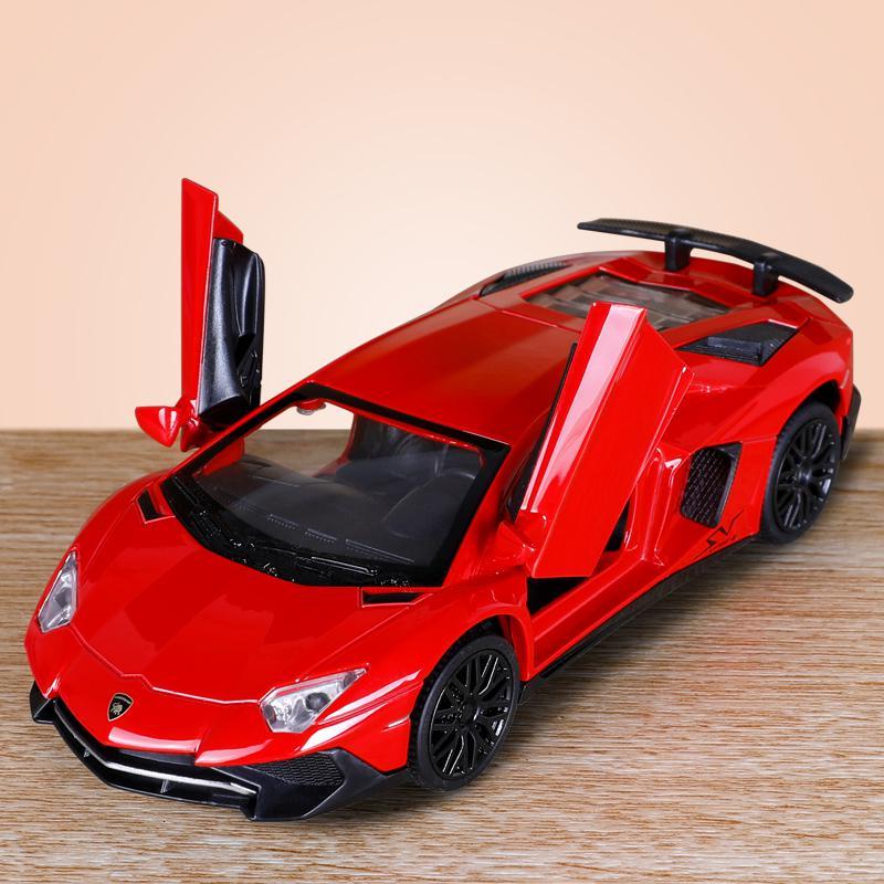 1:32兰博基尼lp750-4汽车模型合金仿真车灯可亮声光版回力玩具车