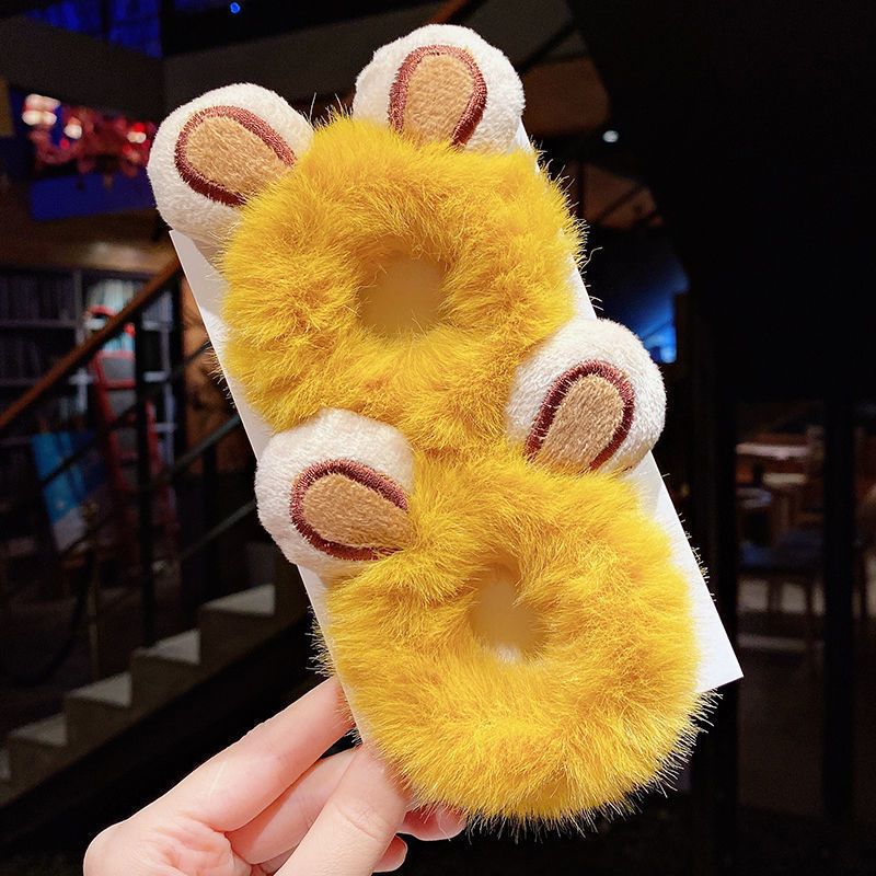 儿童卡通毛绒发圈女童皮筋头绳可爱宝宝扎头发橡皮筋秋冬发绳头饰臻依