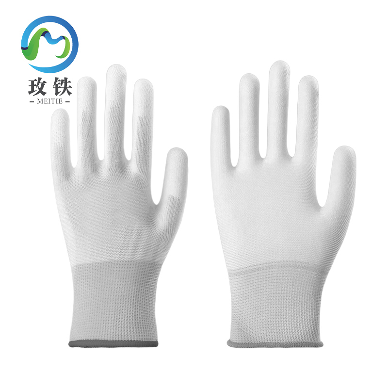 玫铁 PU浸胶涂掌手套 白色/L码 双高清大图