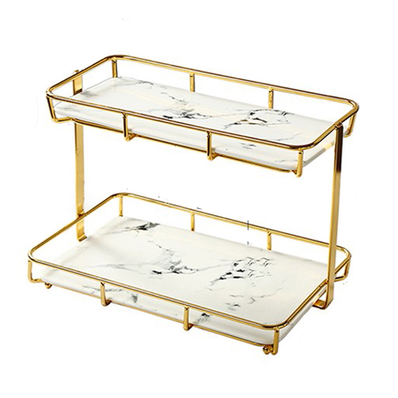 臻远大号双层黑色石纹款置物架(个)