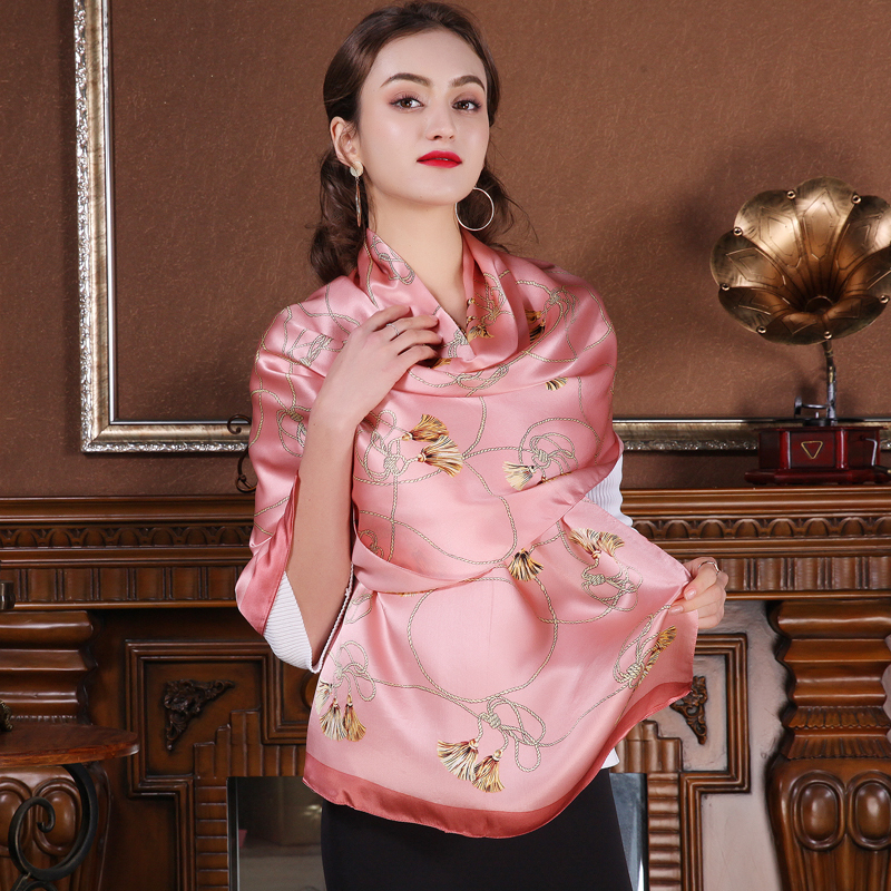 上海故事真丝围巾女春秋款百搭薄桑蚕丝丝巾秋季旗袍外搭披肩视频