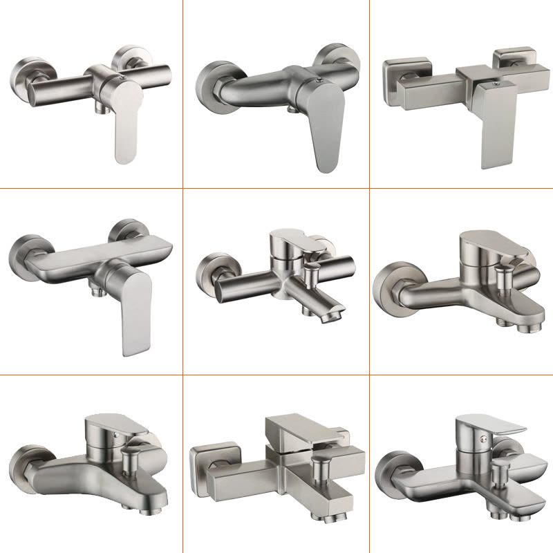 水龙珠(SHUILONGZHU) 304不锈钢分体混合水龙头冷热可调节升降花洒明珠淋浴帝王三联图片