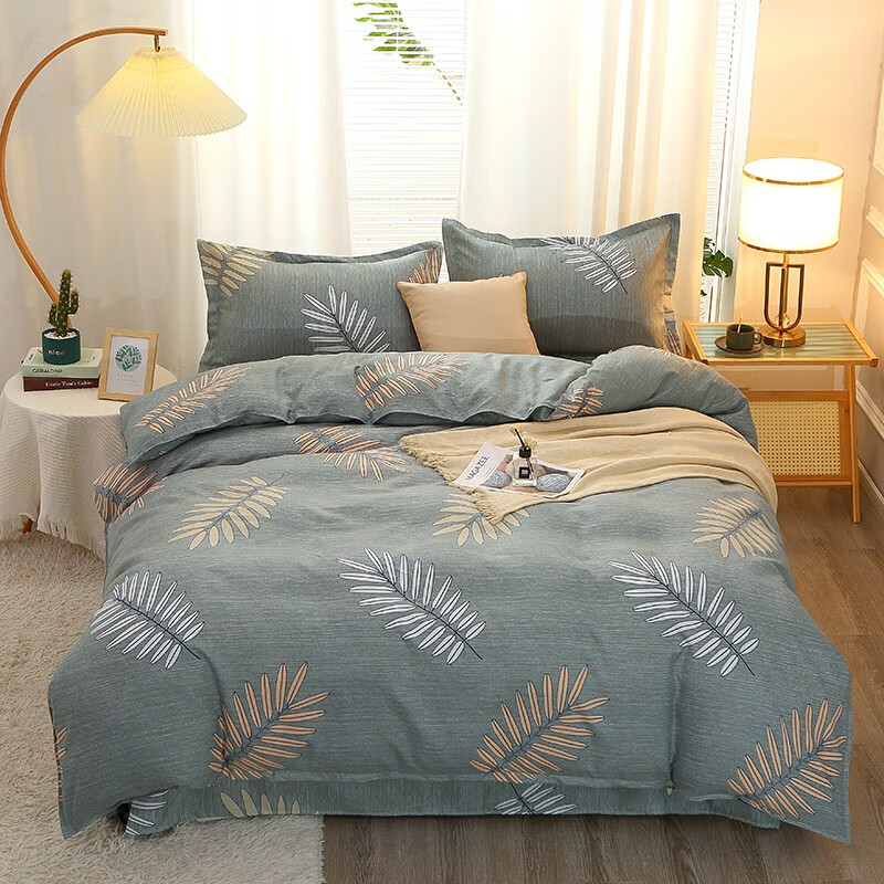 啄木鸟(PLOVER)澳绒磨毛四件套-叶魅 ZMN-AR-002