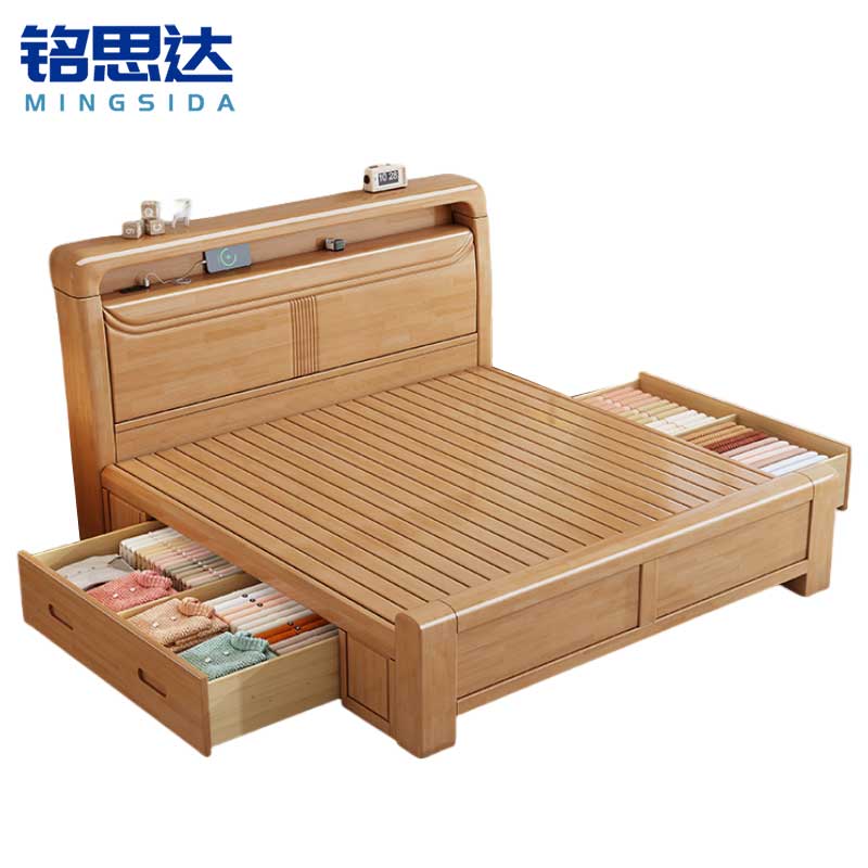 铭思达箱框储物床1.8米张