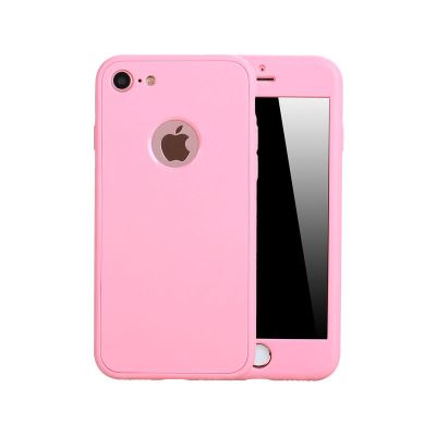 苹果78plus手机壳全包硅胶6s6p磨砂iphonexrx防摔5s软xsmax套8粉色送