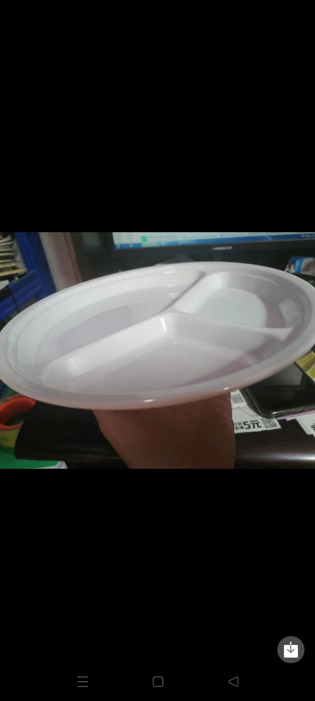 仿瓷密胺10寸三维格盘 仅放冷食 不耐高温不耐高温 [直径26cm,纯白+蓝红LGOGO]高清大图