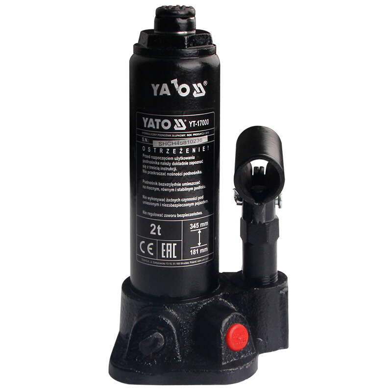 易尔拓 YATO 车载2-50吨换胎工具 立式液压千斤顶 3T YT-17001
