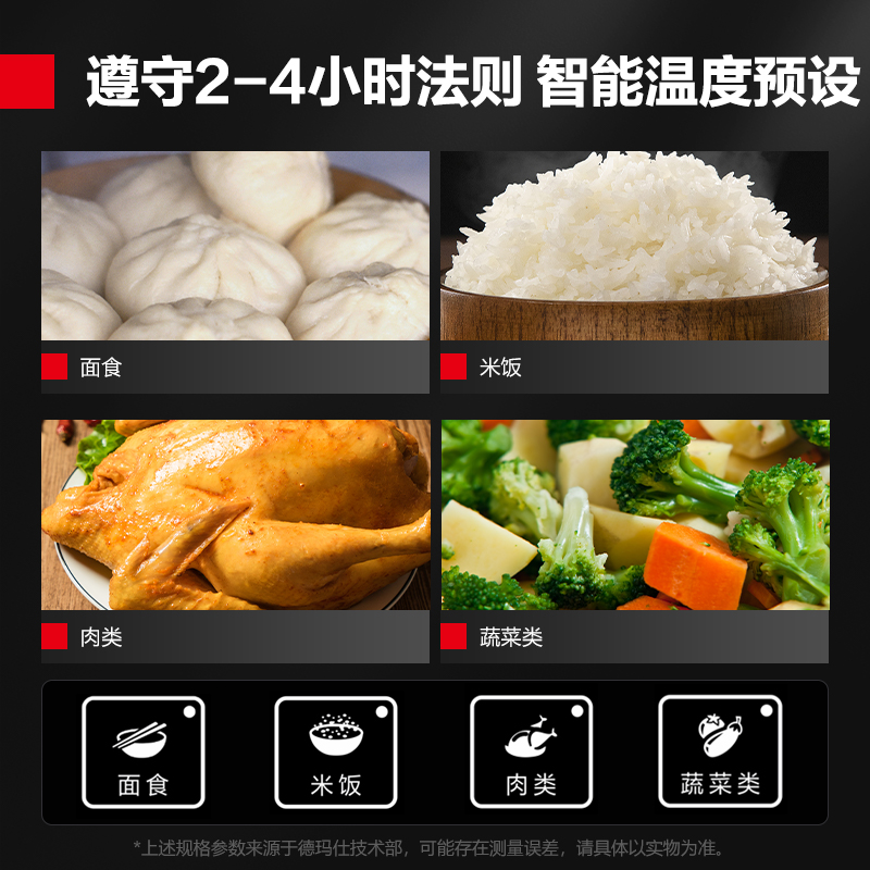 德玛仕DEMASHI双门蒸饭柜商用电蒸箱电热蒸包子蒸饭机车48盘380V电脑款带应急开关ZFG-48D高清大图