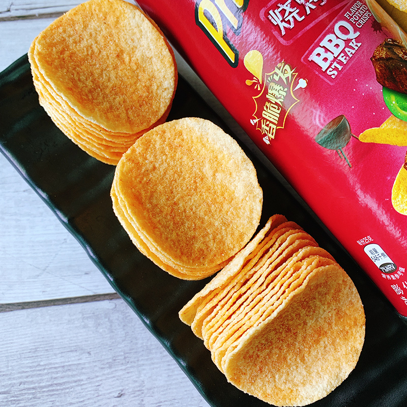 Pringles品客 薯片烧烤味110g*5罐 办公室小吃零食品休闲零食膨化薯片