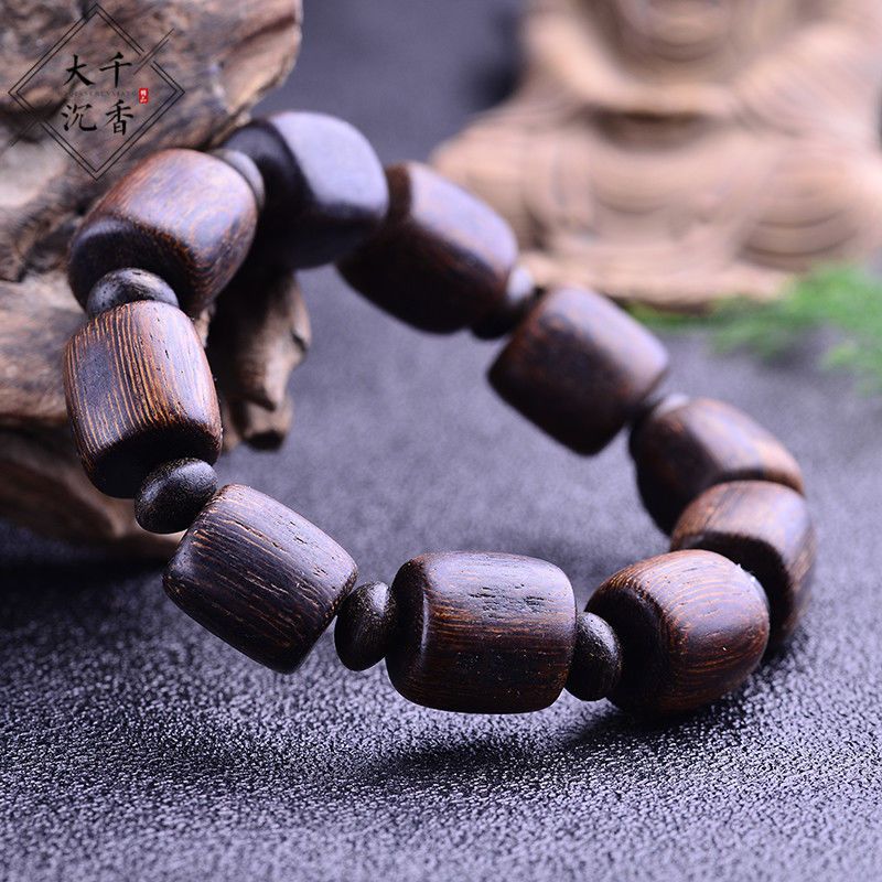 天然越南芽庄沉香手串保真老料男士文玩手链高档佛珠达拉干奇楠约16mm