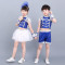 蓝色 男 100cm 六一儿童舞蹈演出服幼儿园小学合唱服女童蓬蓬裙亮片舞台表演服装