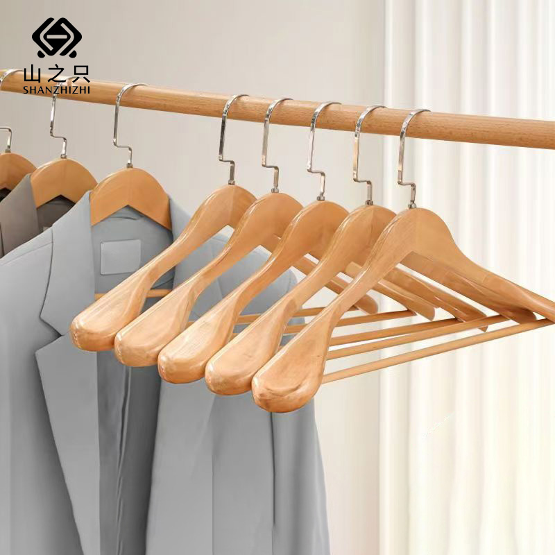 山之只 实木加宽衣架 44.5cm 个高清大图