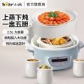 小熊（Bear）电炖锅电炖盅2.5L家用隔水炖盅一盅五胆配蒸笼白瓷炖盅DDZ-C_120