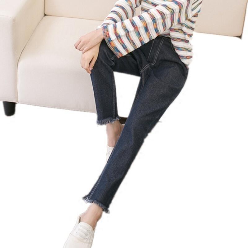 胖MM超大码显瘦高腰牛仔九分裤女加肥加大哈伦裤松紧腰宽松休闲裤黑色