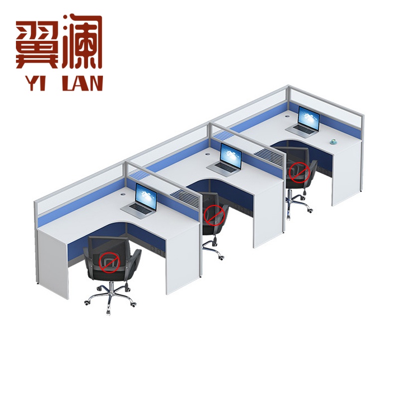 翼澜 职员桌3人位 张高清大图