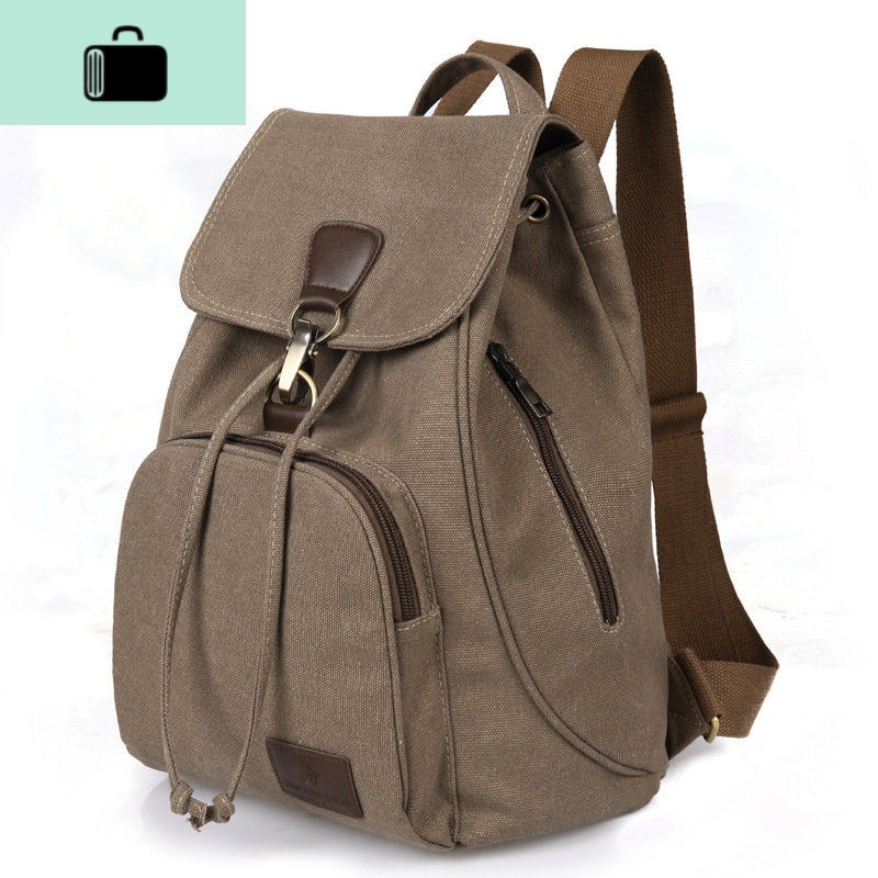 双肩包女帆布新款复古时尚韩版学生大容量潮牌小清新旅行背包NEW LAKE