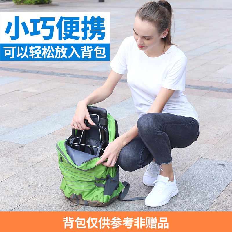 买菜车小拉车购物车推车家用拖车折叠拉杆车便携拉货车爬楼手拉车 三维工匠 2轮加固款配黑色购物袋高清大图