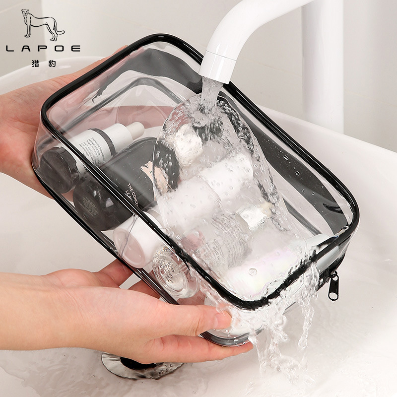 猎豹 防水透明收纳袋拉链袋化妆洗漱包中号M-18*12*6cm/个高清大图