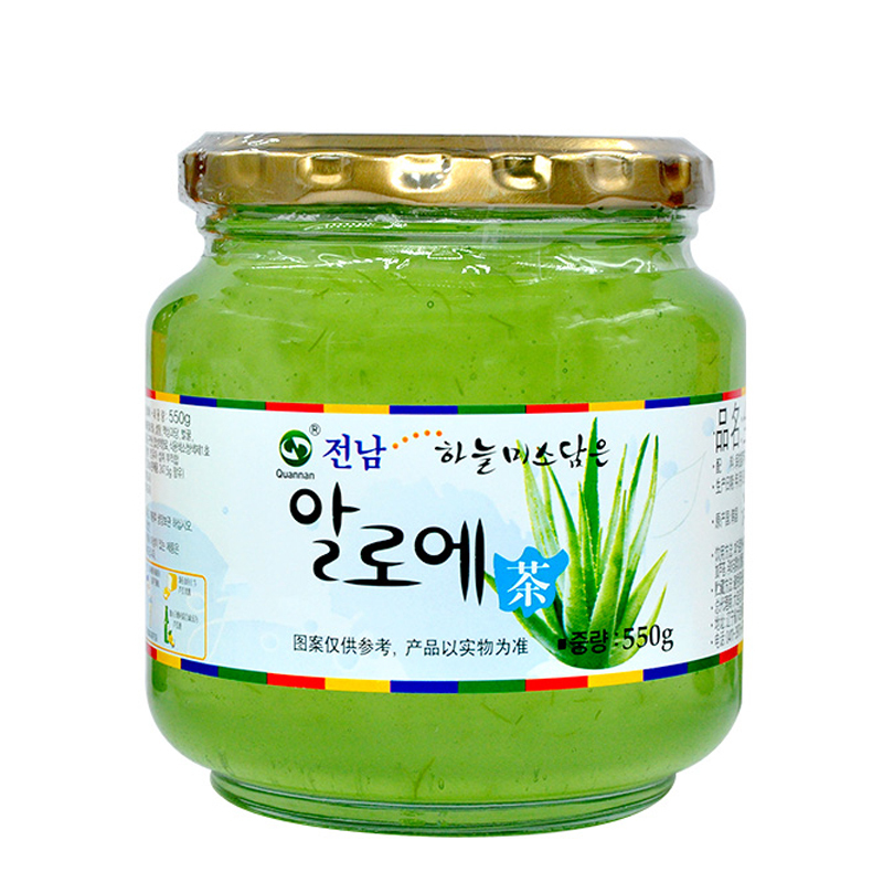 韩国进口 全南 蜂蜜芦荟茶550g 含丰富芦荟果肉 冲饮果酱 冷热皆可 包装升级新旧包装随机发货