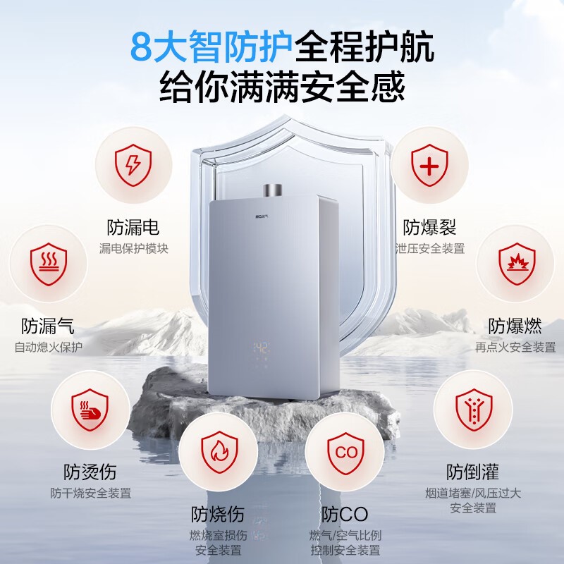 名气(MQ)热水器18升燃气热水器 强排式天然气变频智能水气双调母婴级恒温家用多重安防R5A52-18高清大图
