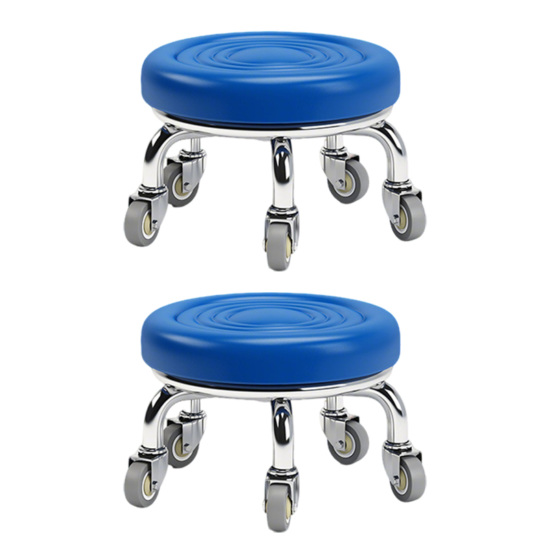 先围 静音滑轮矮凳 40*22cm-水波蓝 个高清大图